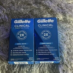 2 Gillette Clinical Protection Cool Wave‎ Clear Gel Antiperspirant Deodorant